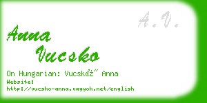 anna vucsko business card